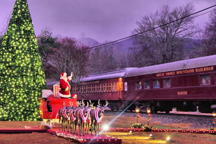 The Polar Express seeing Santa in the North Pole