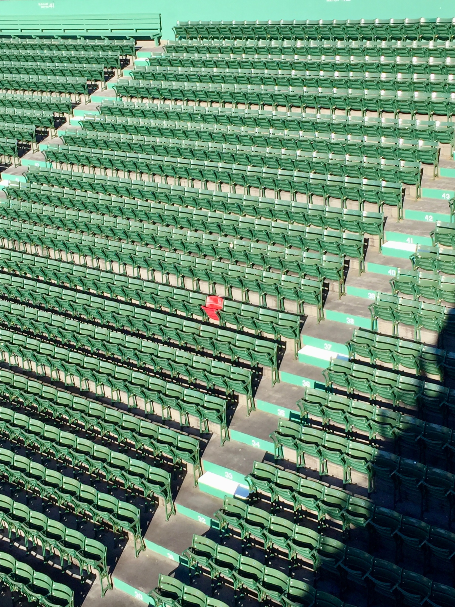 The red seat history during the Fenway Park tour
