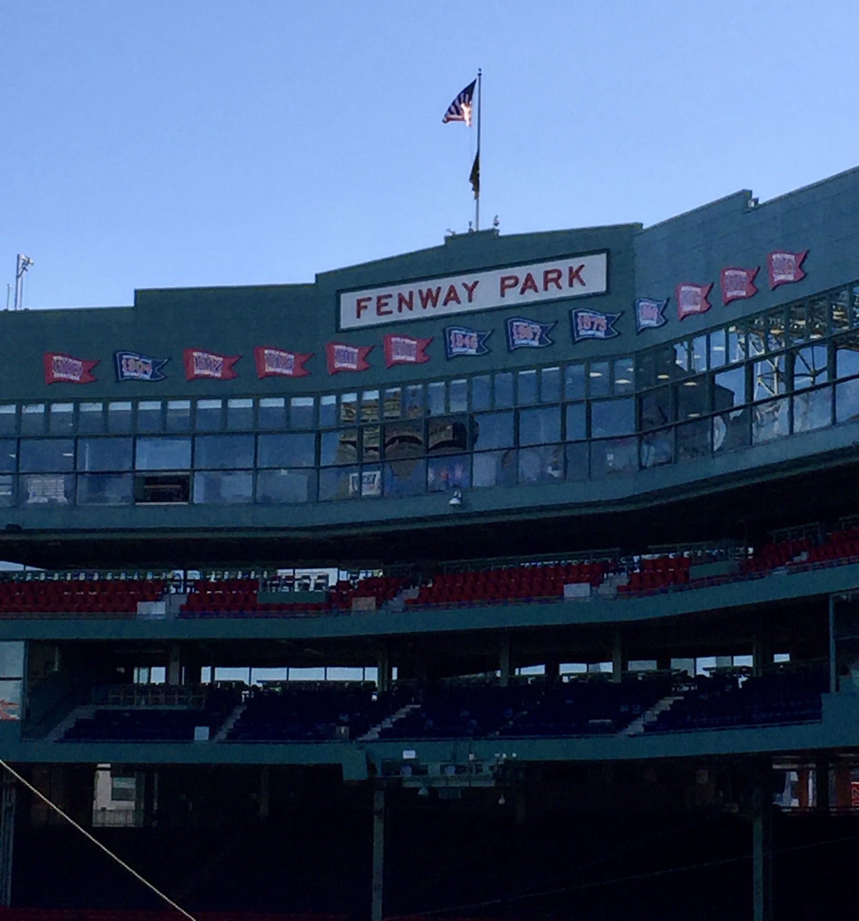 The Fenway Park Box Offices, with all of their winning banners above.
